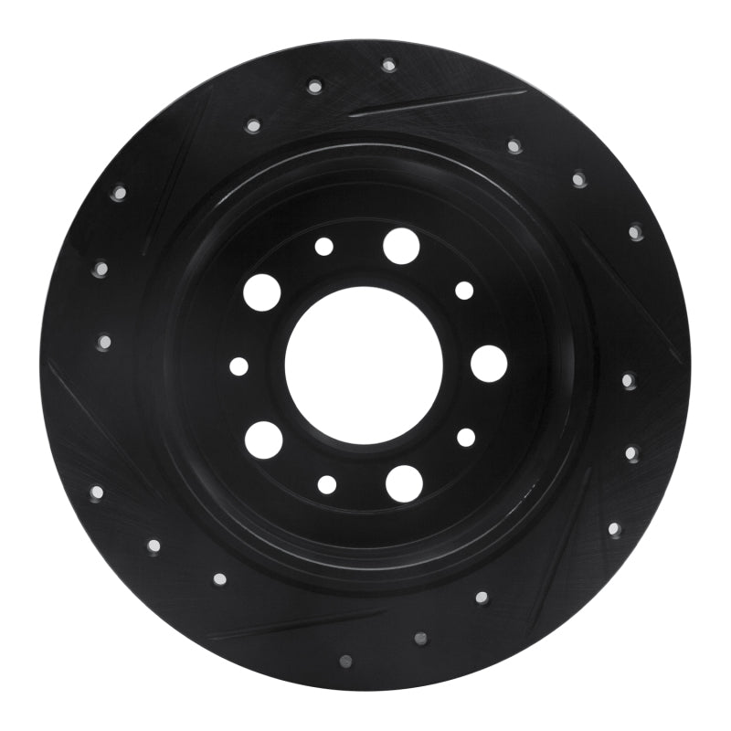 R1 Concepts R1 95-97 Volvo 960 Rear Right Drilled & Slotted Black Brake Rotor