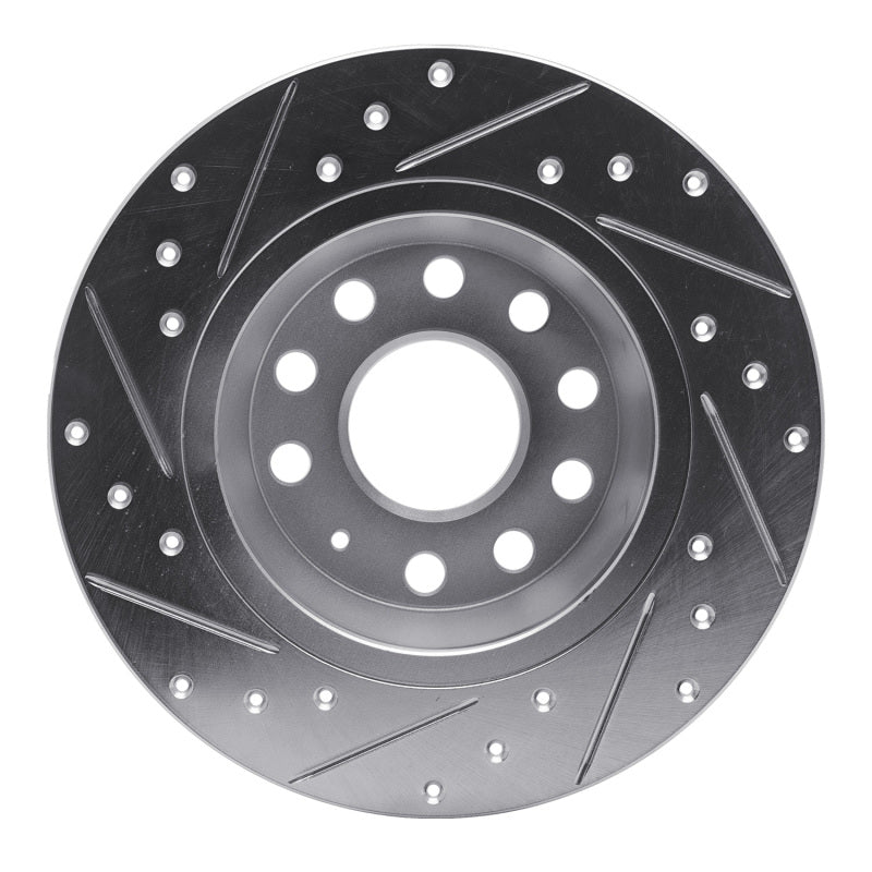R1 Concepts R1 05-18 Audi Q3 Rear Right Drilled & Slotted Silver Brake Rotor