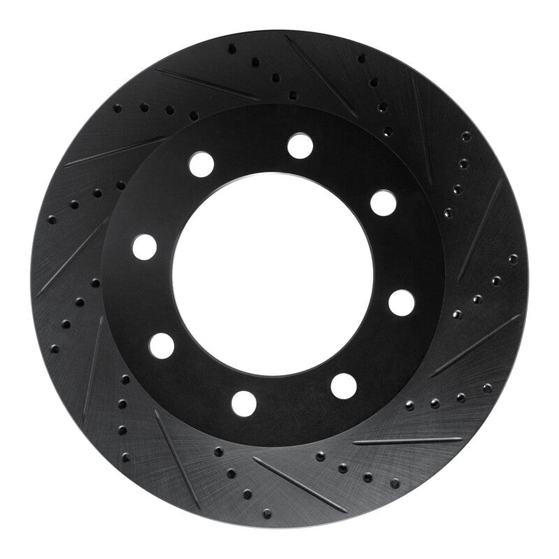 R1 Concepts R1 05-12 Ford F-450 Super Duty Front Right Drilled & Slotted Black Brake Rotor