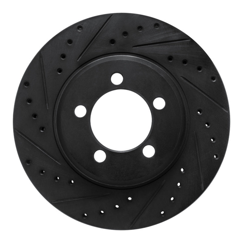 R1 Concepts R1 65-66 Ford Country Squire Front Left Drilled & Slotted Black Brake Rotor