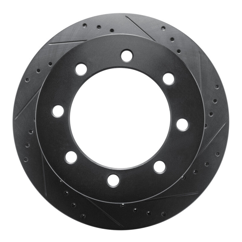 R1 Concepts R1 20-25 Chevrolet Silverado 3500 HD Rear Right Drilled & Slotted Black Brake Rotor