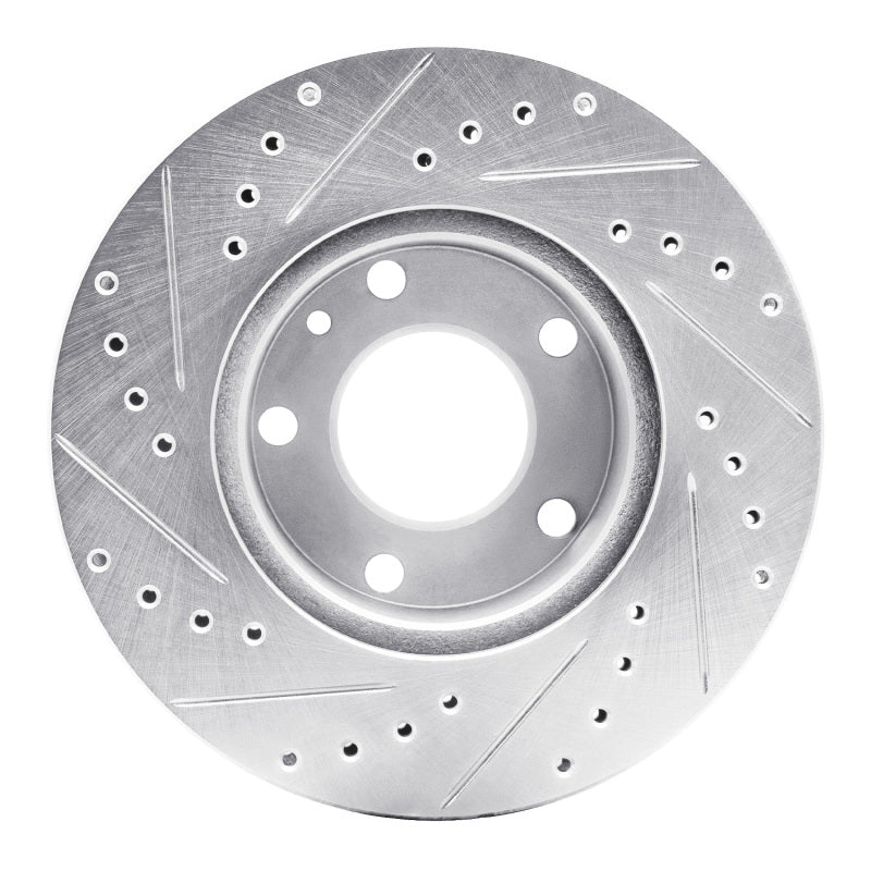 R1 Concepts R1 76-82 BMW 530I Front Right Drilled & Slotted Silver Brake Rotor