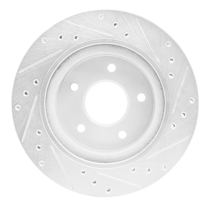 R1 Concepts R1 87-89 Nissan 300ZX Turbo Rear Left Drilled & Slotted Silver Brake Rotor