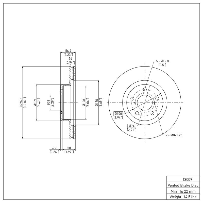 DFC 90-16 Saab 9-2X Front GeoSPEC Coated Rotor