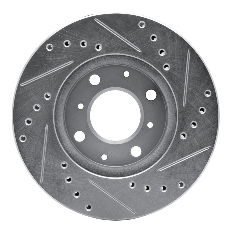 R1 Concepts R1 86-91 Acura Integra Front Left Drilled & Slotted Silver Brake Rotor