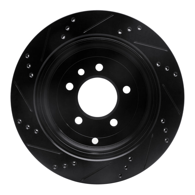 R1 Concepts R1 05-07 Land Rover LR3 Rear Right Drilled & Slotted Black Brake Rotor