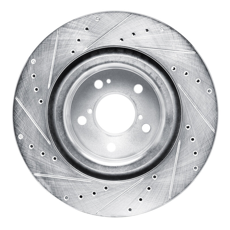 R1 Concepts R1 2022-2026 Acura MDX Front Right Drilled & Slotted Silver Brake Rotor