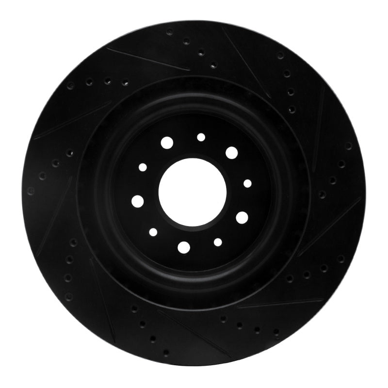 R1 Concepts R1 00-06 Jaguar XKR Front Left Drilled & Slotted Black Brake Rotor