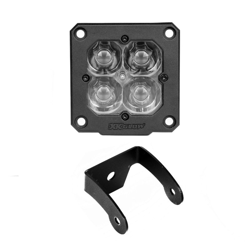 XKGLOW XK Glow Flush Mount XKchrome 20w LED Cube Light w/ RGB Accent Light - Fog Beam
