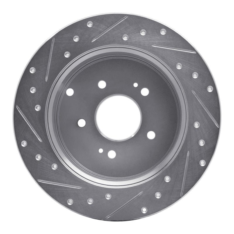 R1 Concepts R1 07-09 Hyundai SANTA FE Rear Right Drilled & Slotted Silver Brake Rotor