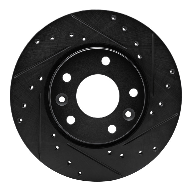 R1 Concepts R1 20-25 Nissan SENTRA Front Right Drilled & Slotted Black Brake Rotor