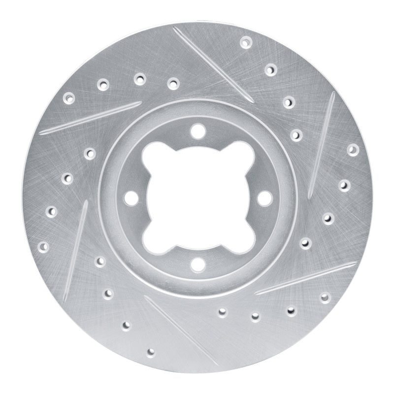 R1 Concepts R1 82-85 Toyota Celica Front Left Drilled & Slotted Silver Brake Rotor
