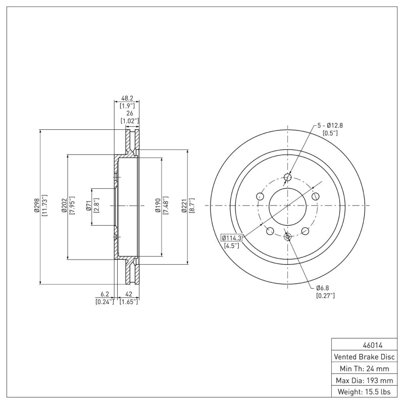 DFC 03-11 Cadillac CTS Rear GeoSPEC Coated Rotor