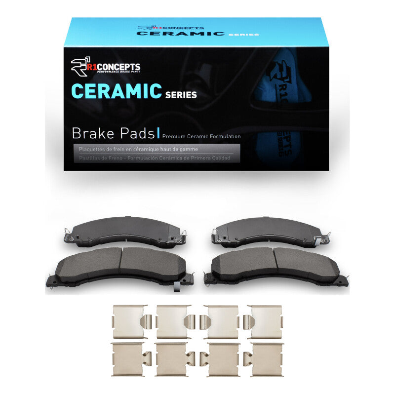 R1 Concepts R1 08-25 Dodge Ram 4500 Front/Rear Ceramic Pads & Hardware Kit