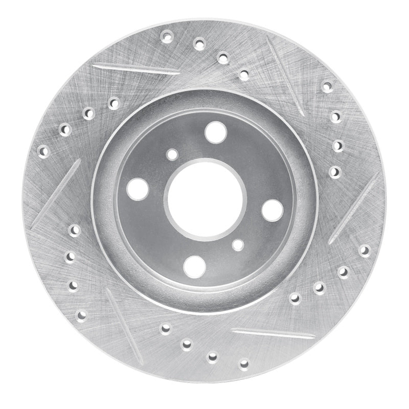 R1 Concepts R1 93-02 Chevrolet Prizm Front Left Drilled & Slotted Silver Brake Rotor