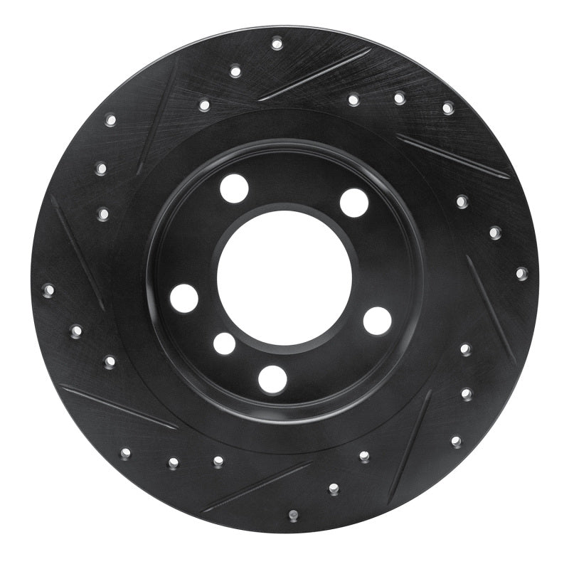 R1 Concepts R1 11-16 Mini Cooper Countryman Rear Right Drilled & Slotted Black Brake Rotor