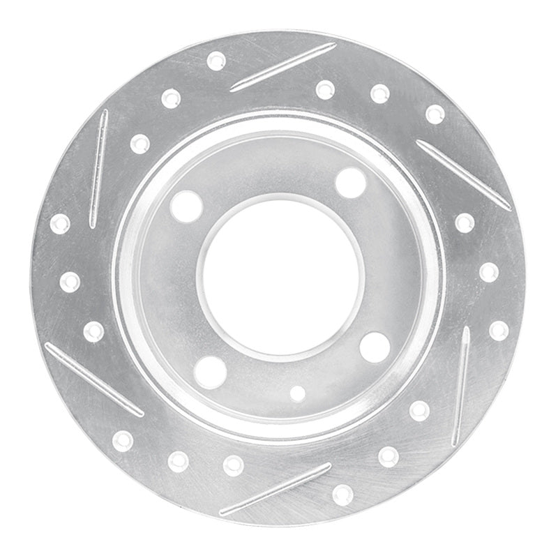 R1 Concepts R1 78-80 Ford Fiesta (USA/Canada) Front Right Drilled & Slotted Silver Brake Rotor