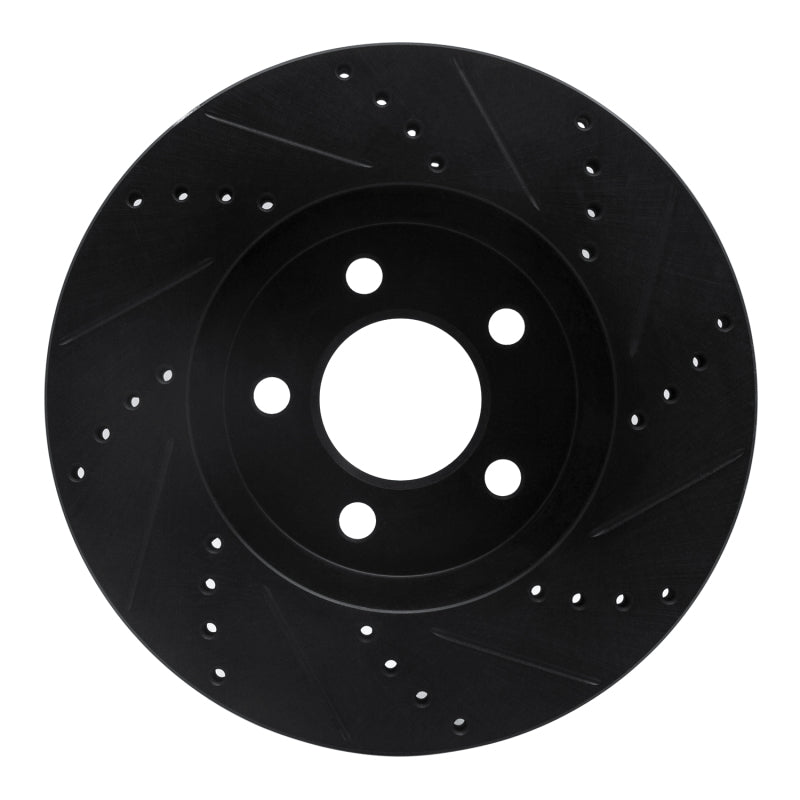 R1 Concepts R1 03-11 Ford Crown Victoria Front Left Drilled & Slotted Black Brake Rotor