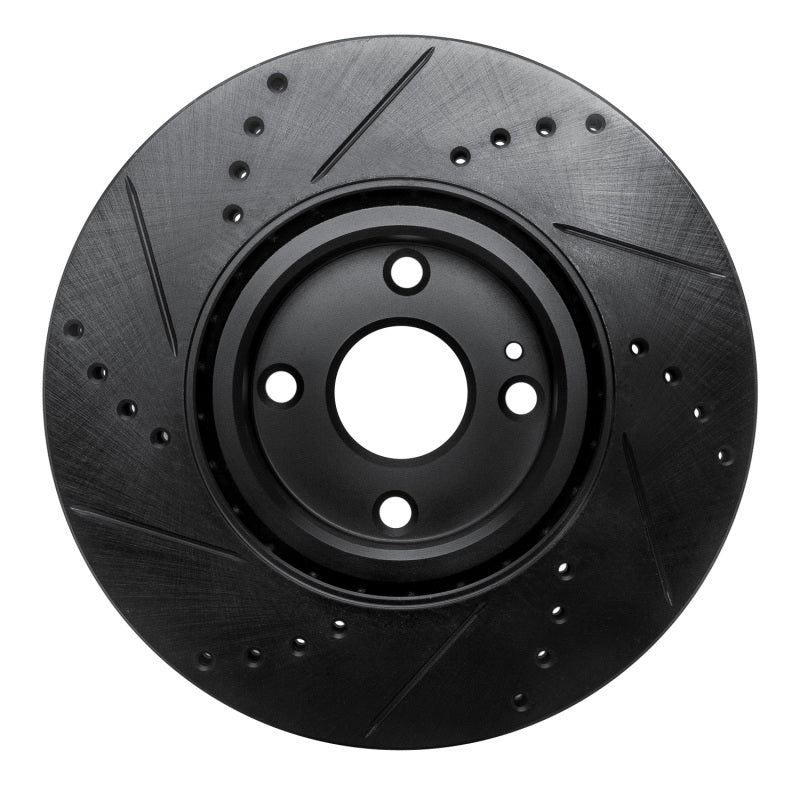 R1 Concepts R1 16-25 Fiat 124 Spider Front Right Drilled & Slotted Black Brake Rotor