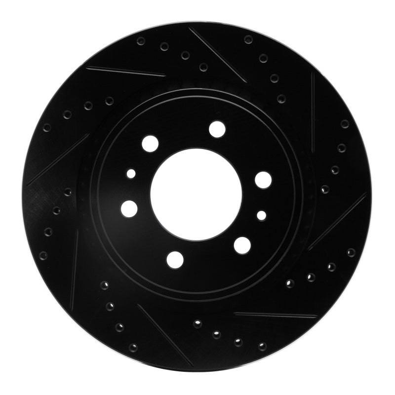 R1 Concepts R1 21-22 Chevrolet Colorado Front Right Drilled & Slotted Black Brake Rotor