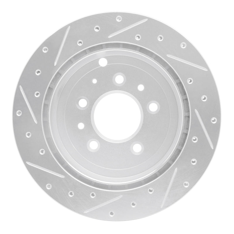 R1 Concepts R1 07-12 Ford Edge Rear Right Drilled & Slotted Silver Brake Rotor