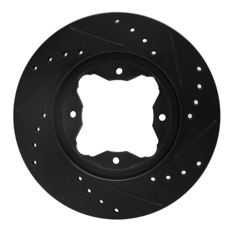 R1 Concepts R1 90-97 Acura CL Front Left Drilled & Slotted Black Brake Rotor