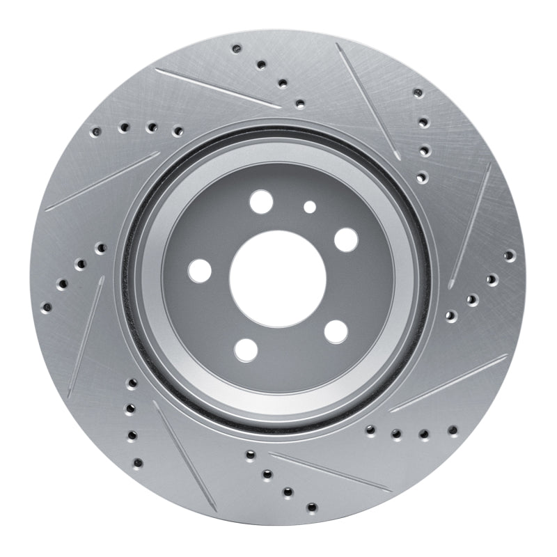 R1 Concepts R1 17-25 Tesla Model 3 Rear Left Drilled & Slotted Silver Brake Rotor