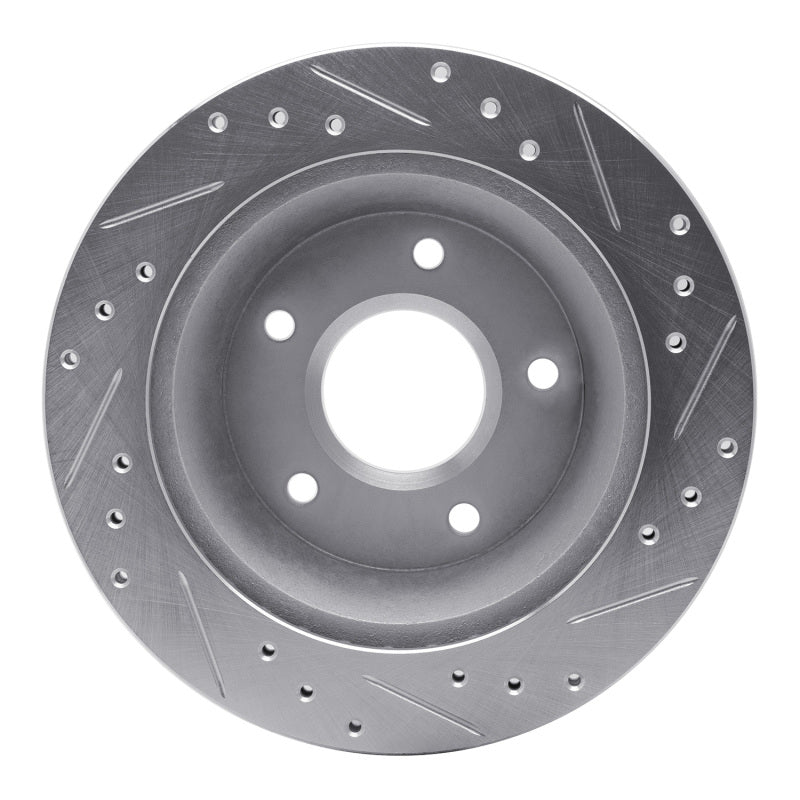 R1 Concepts R1 84-87 Chevrolet Corvette Front Left Drilled & Slotted Silver Brake Rotor