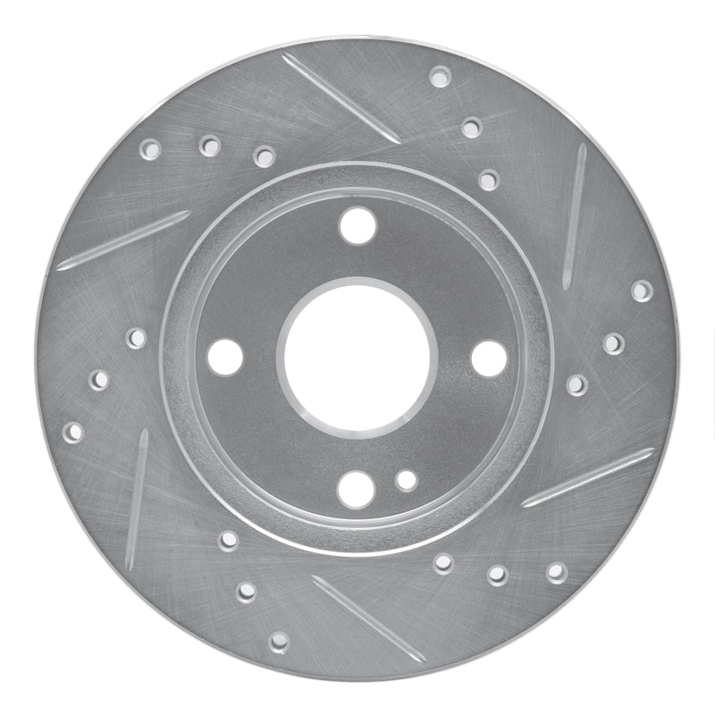 R1 Concepts R1 90-93 Mazda Miata Front Left Drilled & Slotted Silver Brake Rotor