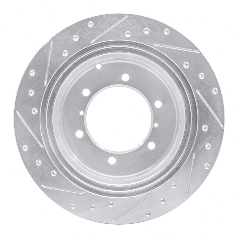 R1 Concepts R1 90-04 Mitsubishi Montero Rear Right Drilled & Slotted Silver Brake Rotor