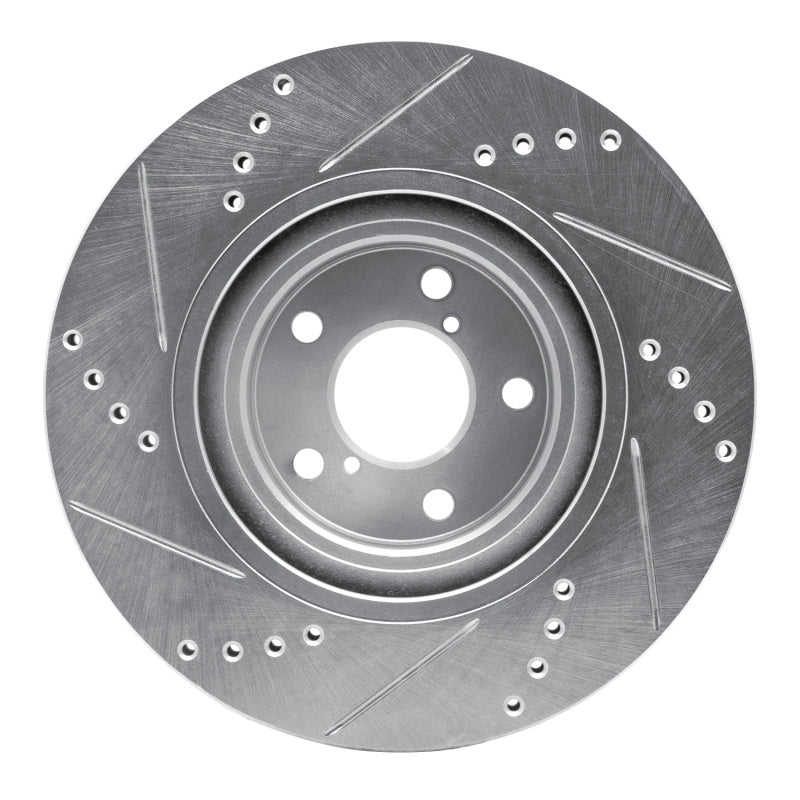 R1 Concepts R1 04-25 Scion FR-S Front Right Drilled & Slotted Silver Brake Rotor