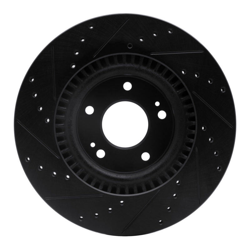 R1 Concepts R1 11-25 Hyundai Tucson Front Right Drilled & Slotted Black Brake Rotor