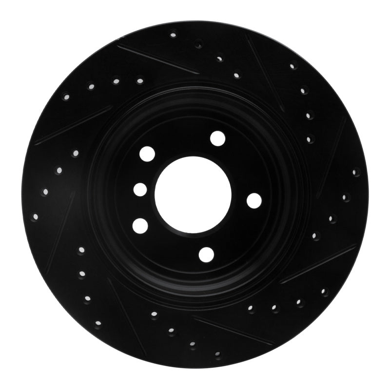 R1 Concepts R1 04-10 BMW 525I (USA/Canada) Rear Left Drilled & Slotted Black Brake Rotor