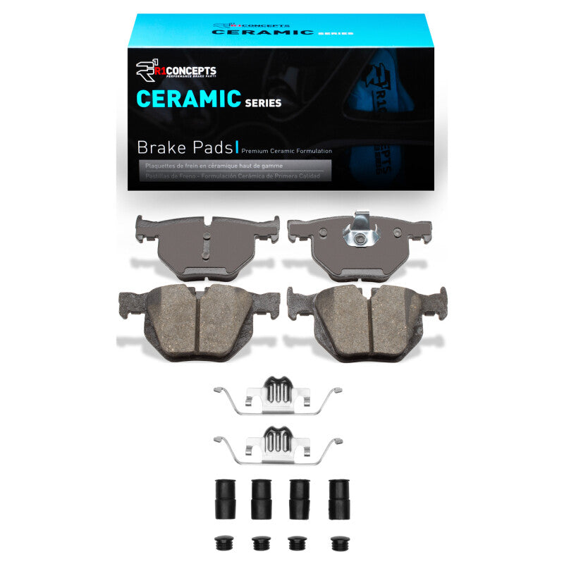 R1 Concepts R1 07-19 BMW X6 Rear Ceramic Brake Pads & Hardware Kit