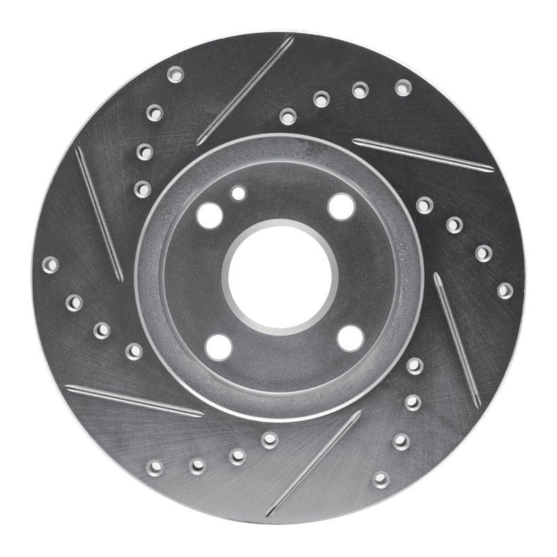 R1 Concepts R1 94-02 Mazda Miata Front Right Drilled & Slotted Silver Brake Rotor