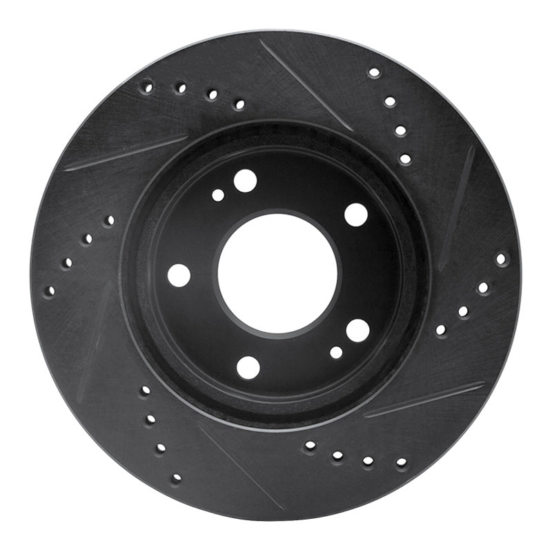 R1 Concepts R1 00-24 Chrysler SEBRING Front Left Drilled & Slotted Black Brake Rotor