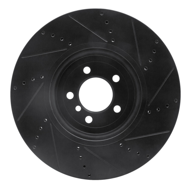 R1 Concepts R1 13-20 BMW 440I Gran Coupe Front Left Drilled & Slotted Black Brake Rotor