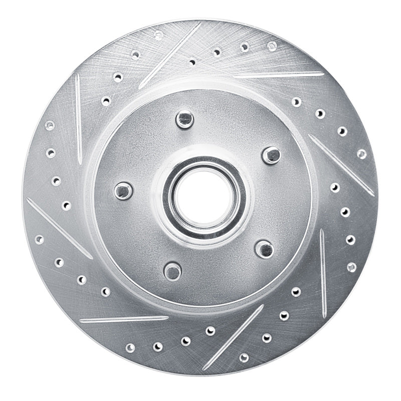 R1 Concepts R1 90-90 Cadillac BROUGHAM Front Left Drilled & Slotted Silver Brake Rotor