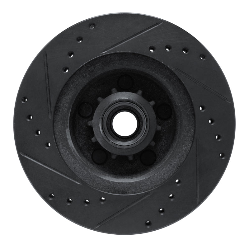 R1 Concepts R1 70-72 Dodge Charger Front Right Drilled & Slotted Black Brake Rotor
