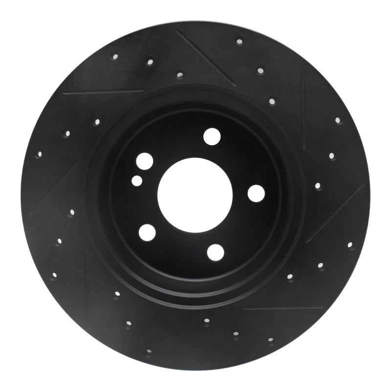 R1 Concepts R1 15-21 Mercedes-Benz C300 Coupe & Convertible Rear Left Drilled & Slotted Black Brake Rotor