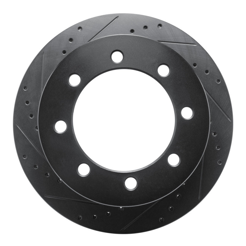 R1 Concepts R1 20-25 Chevrolet Silverado 3500 HD Rear Left Drilled & Slotted Black Brake Rotor