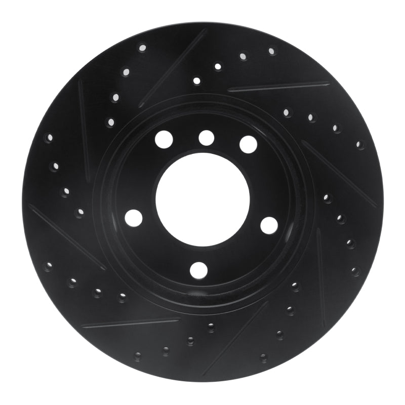 R1 Concepts R1 91-06 BMW 328I Front Right Drilled & Slotted Black Brake Rotor