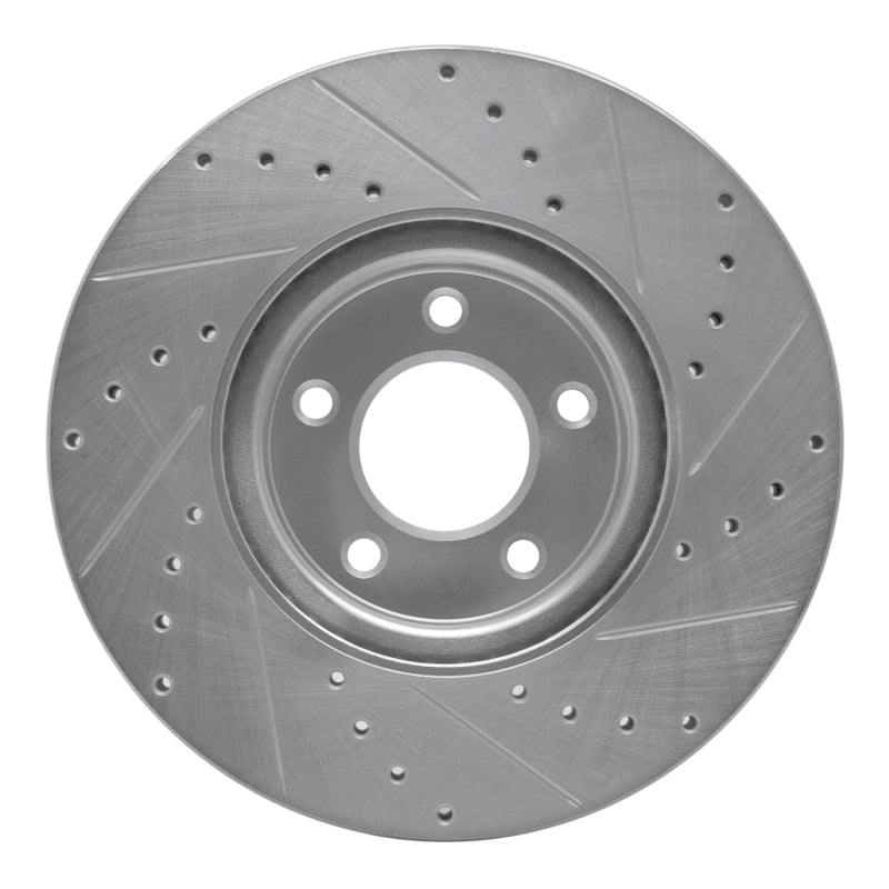 R1 Concepts R1 88-91 Mazda 929 Front Left Drilled & Slotted Silver Brake Rotor