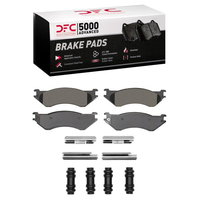 DFC 97-04 Dodge B1500 Front 5000 Advanced Semi Metallic Brake Pads and Hardware Kit