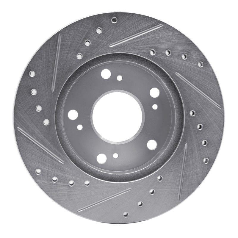 R1 Concepts R1 02-15 Acura RSX Front Right Drilled & Slotted Silver Brake Rotor