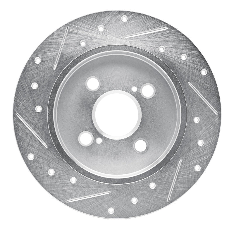 R1 Concepts R1 12-18 Toyota Yaris (USA/Canada) Rear Right Drilled & Slotted Silver Brake Rotor