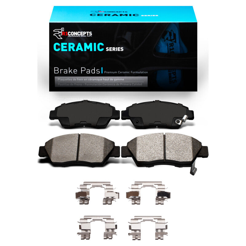 R1 Concepts R1 93-97 Honda Civic Coupe Front Ceramic Pads & Hardware Kit
