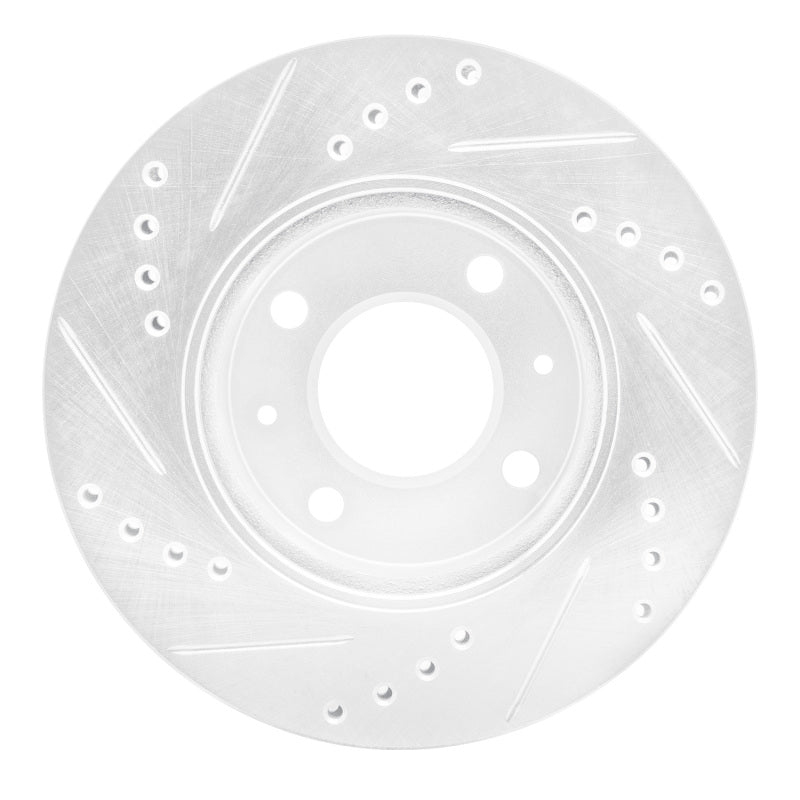 R1 Concepts R1 03-06 Dodge Verna (Mexico) Front Right Drilled & Slotted Silver Brake Rotor