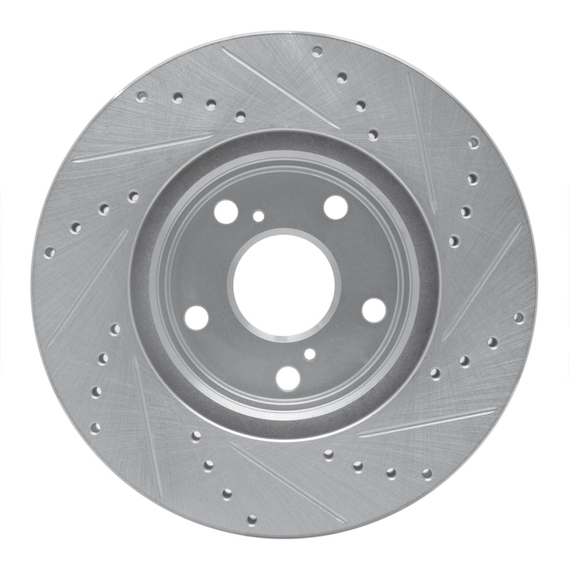 R1 Concepts R1 99-07 Lexus ES300 Front Left Drilled & Slotted Silver Brake Rotor