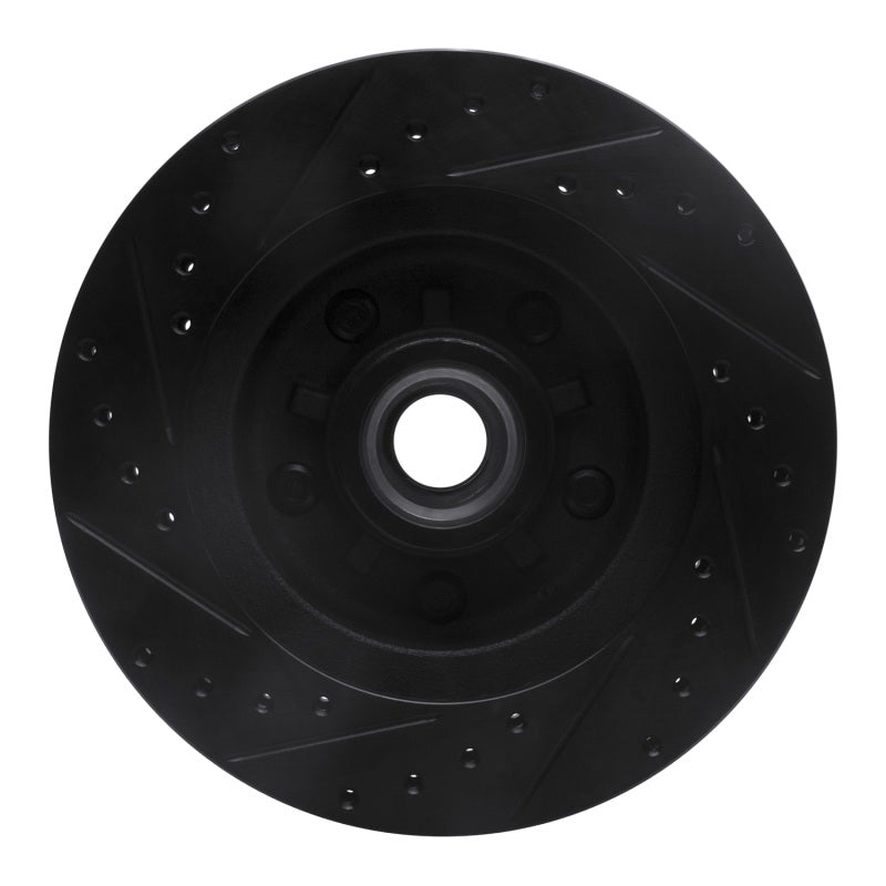 R1 Concepts R1 69-96 Buick Estate Wagon Front Right Drilled & Slotted Black Brake Rotor